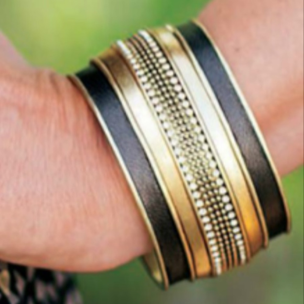 Silpada Leather Together cuff bracelet